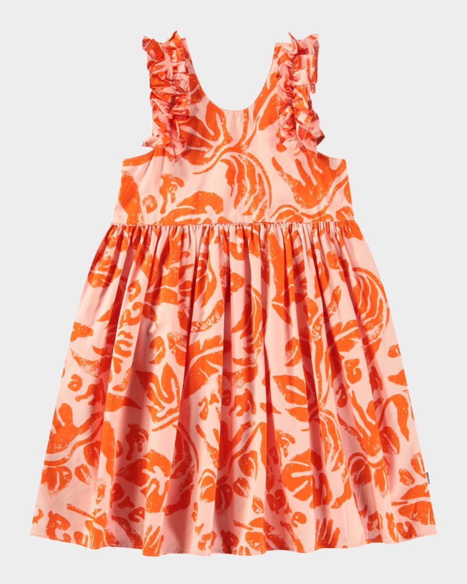 Girl's Cicely Tropical-Print Dress, Size 7